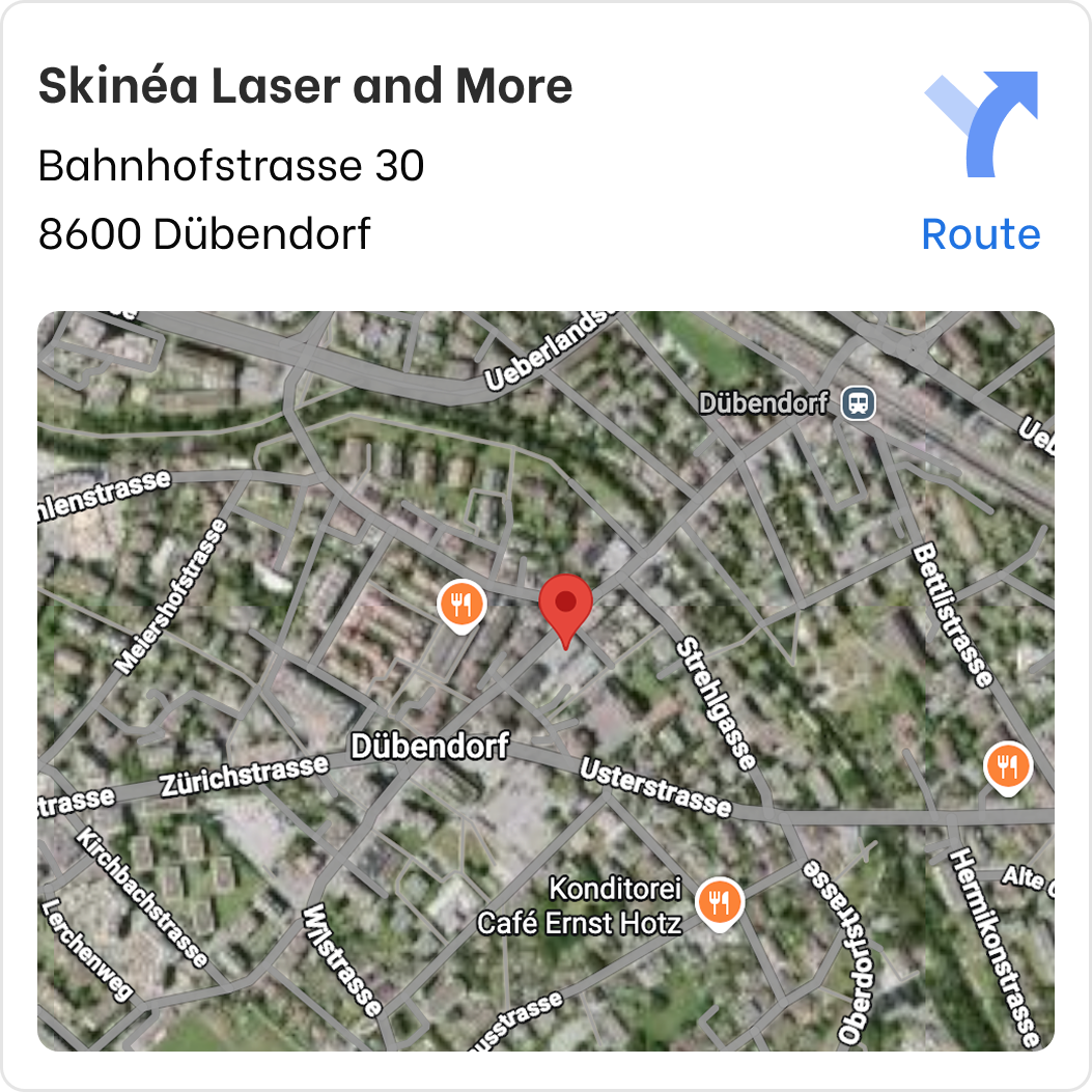 Skinéa Laser and More – Bahnhofstrasse 30, 8600 Dübendorf – Route